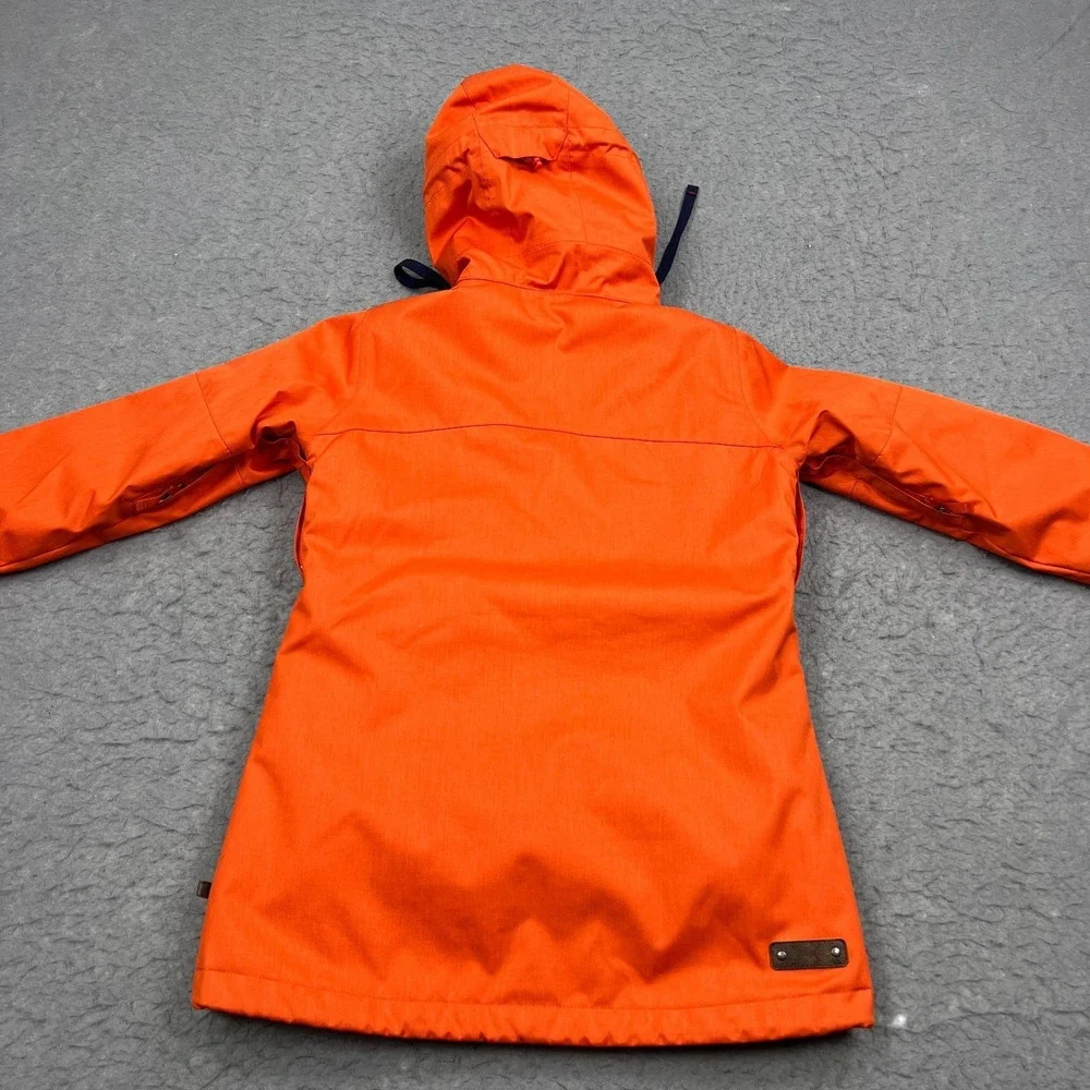 Burton DryRide Jacket Women's Small Orange Hooded Full Zip Snowboarding Ski Coat
